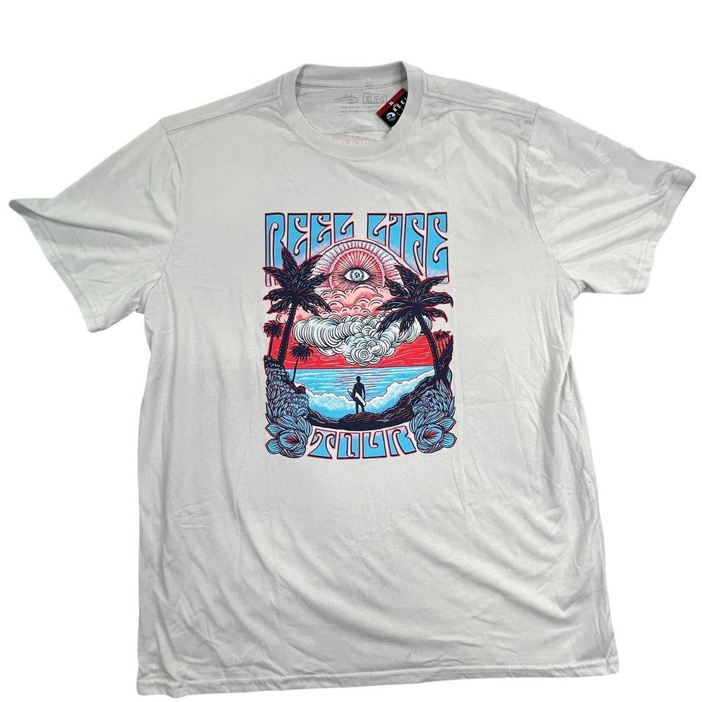 Reel Life Big Waves Sunny Daze Tour Surf Graphic T-Shirt